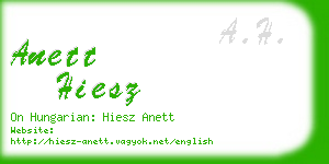 anett hiesz business card